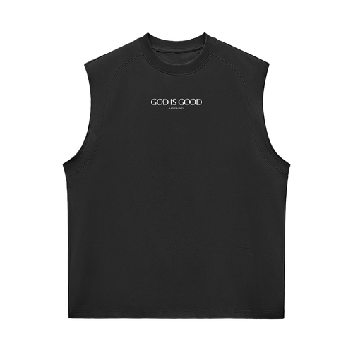 Oversized Muscle Shirt - God. Grind. Win. (Black)