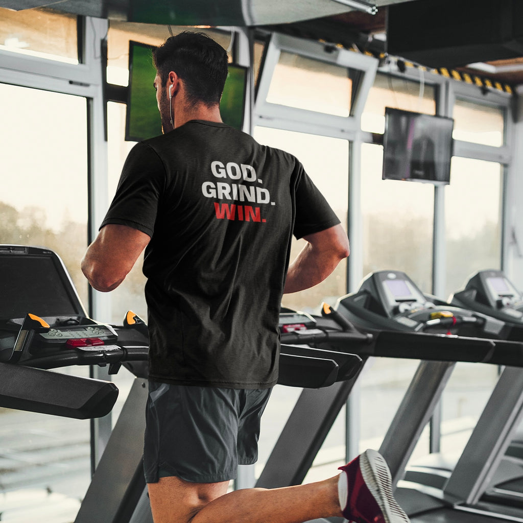 Organic Cotton T-Shirt - "God. Grind. Win"