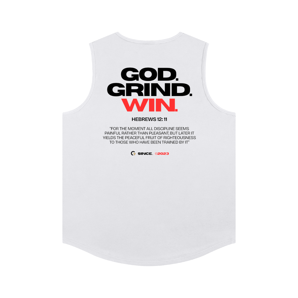 Performance Tank - God. Grind. Win. (White)