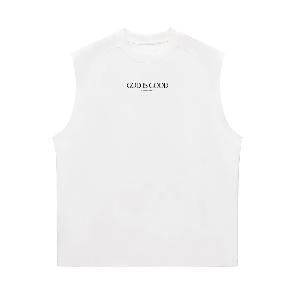 Oversized Muscle Shirt - God is Good. All the Time (White)