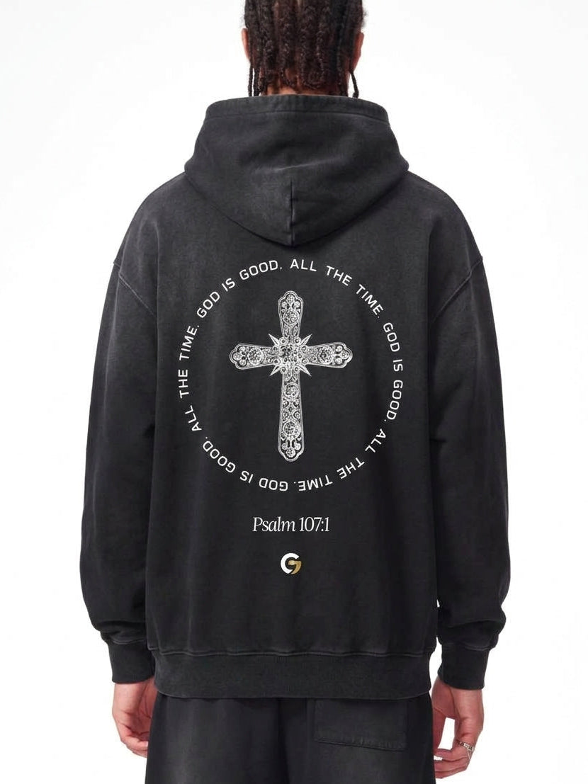 Oversized Sunfade Hoodie - Glory (Black)