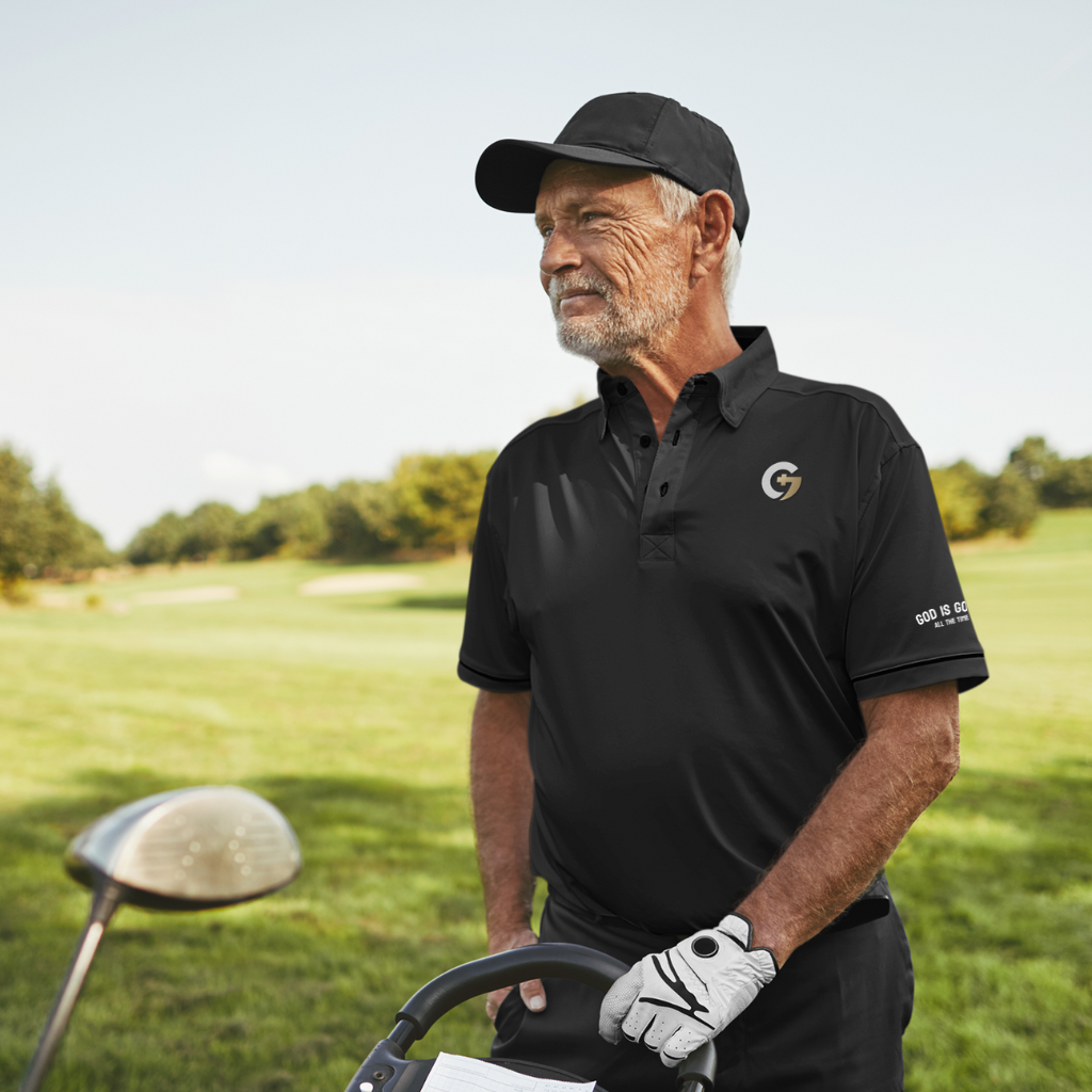 God is Good Apparel x Adidas Sport Polo - Black