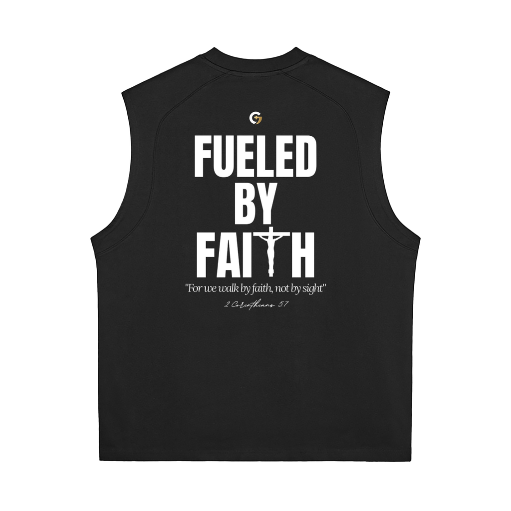 Oversized Muscle Shirt - Fueled By Faith (Black)