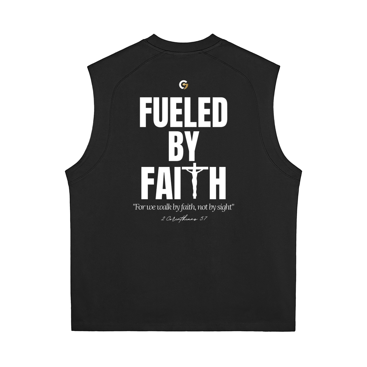 Oversized Muscle Shirt - Fueled By Faith (Black)