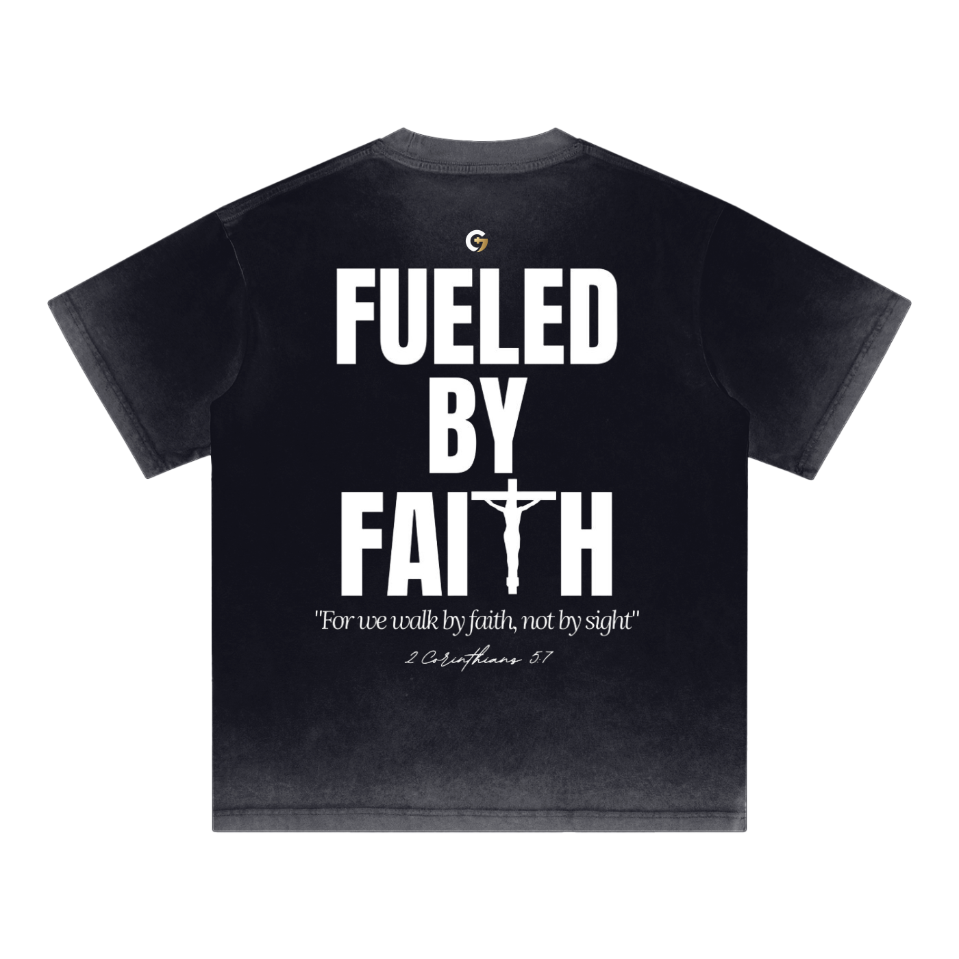 Oversized Reverse Dyed Tee - Fueled By Faith