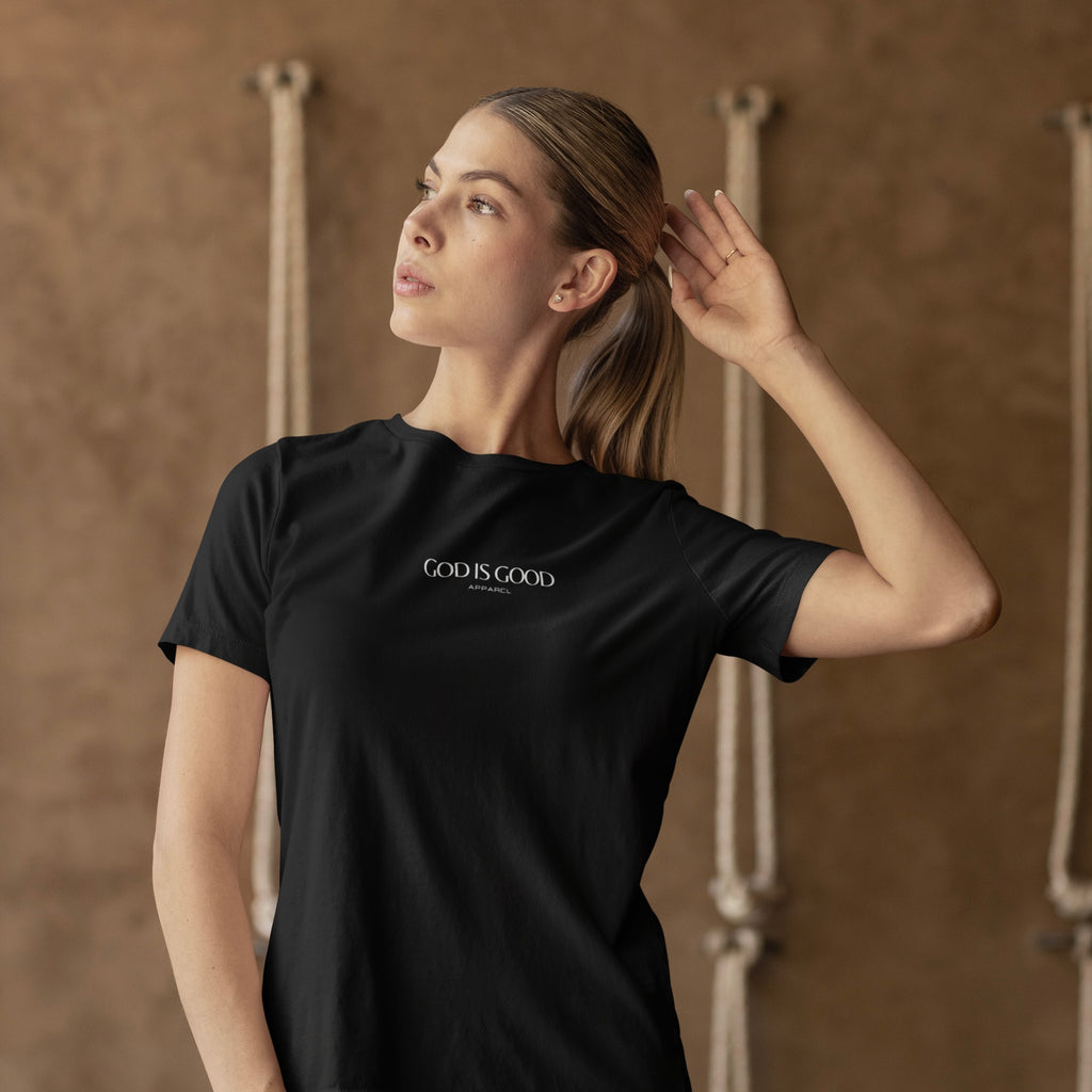 Organic Cotton T-Shirt - Embroidered "God is Good Apparel"