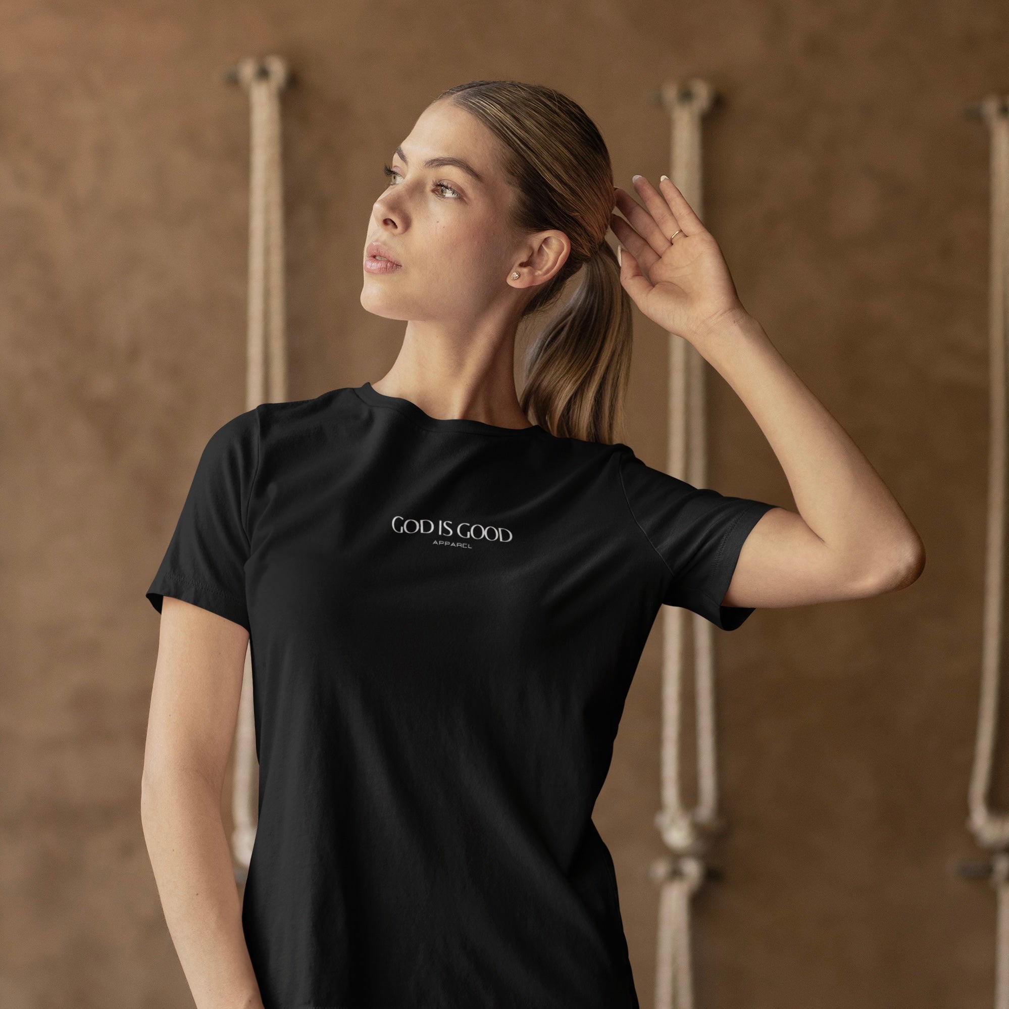 Organic Cotton T-Shirt - Embroidered "God is Good Apparel"